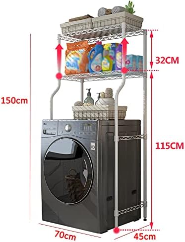 Рамки за съхранение на перални машини BKGDO Подова Поставка над Тоалетна, Регулируеми и Практичен Рафт за пералната машина,