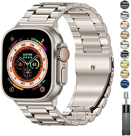MAALYA За Apple Watch Ultra 49 мм бизнес каишка от неръждаема стомана За iWatch серия 8 7 41 мм 45 мм За Apple Watch SE 6 5