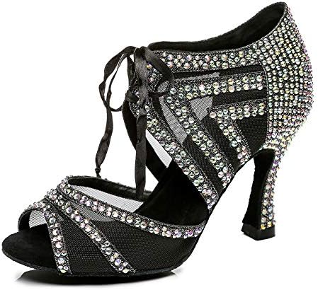 Танцови обувки с кристали HROYL за Жени, Сватбени Танцови Обувки, Обувки за Латино Танци, Обувки за балет изпълнения,