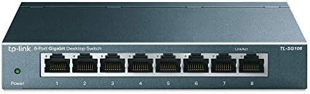 TP-Link TL-SG108 | 8-port Gigabit ethernet Unmanaged мрежов комутатор за Ethernet, Сплитер Ethernet | Plug и play | Метална конструкция без вентилатор | Защитени пристанища | Оптимизация на трафика | Защ