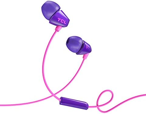 Ушите TCL Socl 100, Жични Слушалки с Пасивна шумоизолация и вграден микрофон - Изгрев Purple