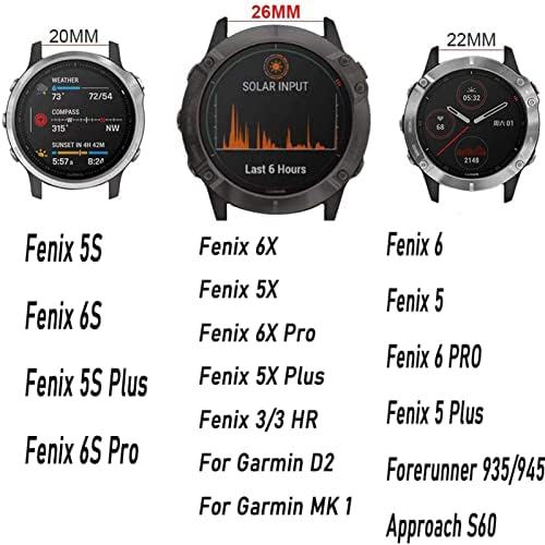 DFAMIN 22-26 мм Силикон Взаимозаменяеми Каишка За смарт Часовници на Garmin Fenix 6 6S 6X Pro 5 5X Plus 3 3 HR Forerunner