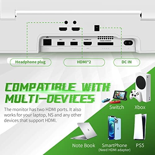 Преносим монитор G-STORY 14' за Xbox серия S, Портативен гейминг монитор 1080P IPS-екран за Xbox серия S (не е включена в