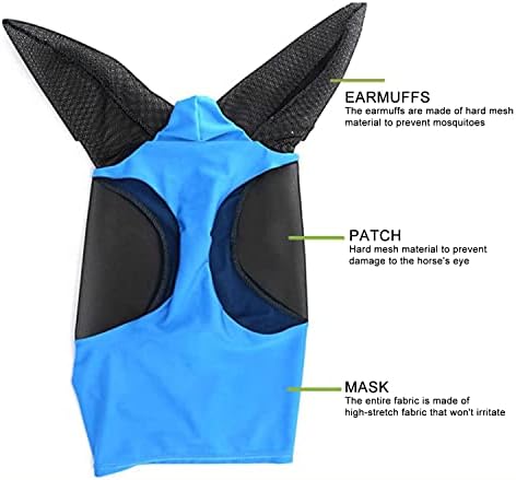 Подобрена UV-маска за езда от мухи с уши - Конче Солнцезащитная маска от Ликра Quiet Ride Elasticity от Мухи със защитата на ушите (Сив)