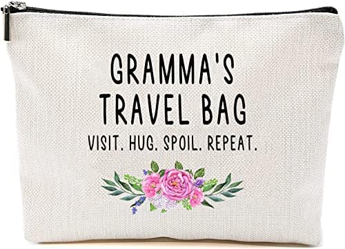 Пътна чанта Грам - Подарък Грам - Косметичка за баба - Подарък за рождения Ден На Грам - Подарък за Деня На майката - Пътна косметичка от внуци