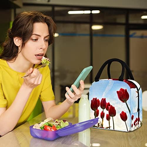 Дамски Чанта за обяд GUEROTKR, Кутия за Обяд за мъже, Дамски Кутия за Обяд, с шарките на червени рози