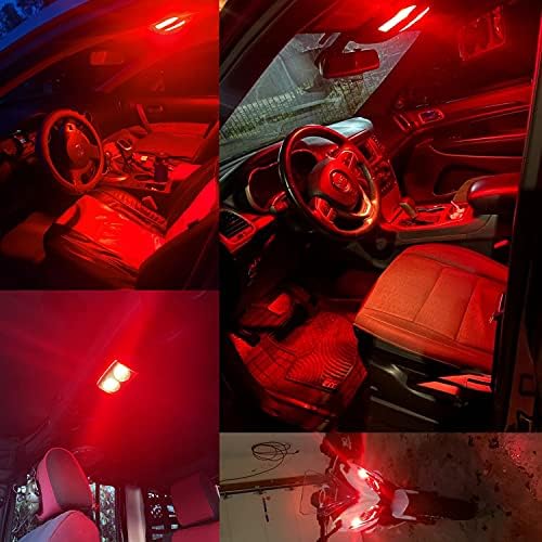 Alla Lighting 168 194 led лампи с нажежаема жичка, червен 360 ° 12V T10 175 W5W 2825 161 Лек автомобил, страничен маркер камион,