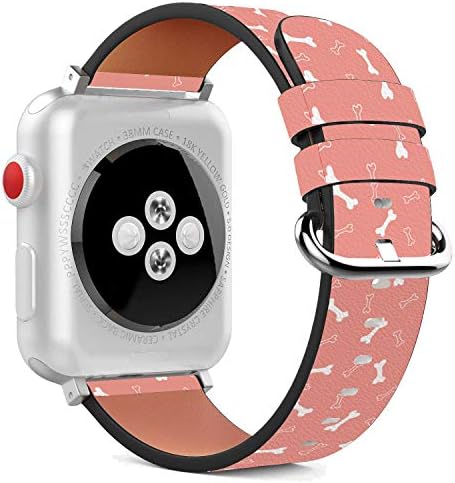 Съвместим с Apple Watch - 38 мм / 40 мм (серия 5,4,3,2,1) Кожена гривна със закопчалка от неръждаема стомана и адаптери - Праскова