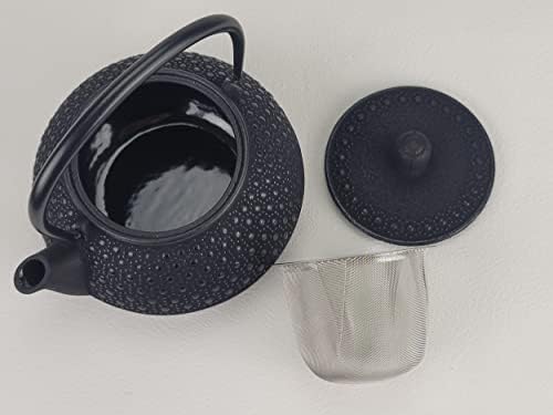 Чайник Iwachu 12304, Костенурка черупка 5-ти тип, Черен, 1,2 литра (0,65 л), и Вътрешната повърхност на Задната част на кутията са Покрити с емайл, Посуда Nambu
