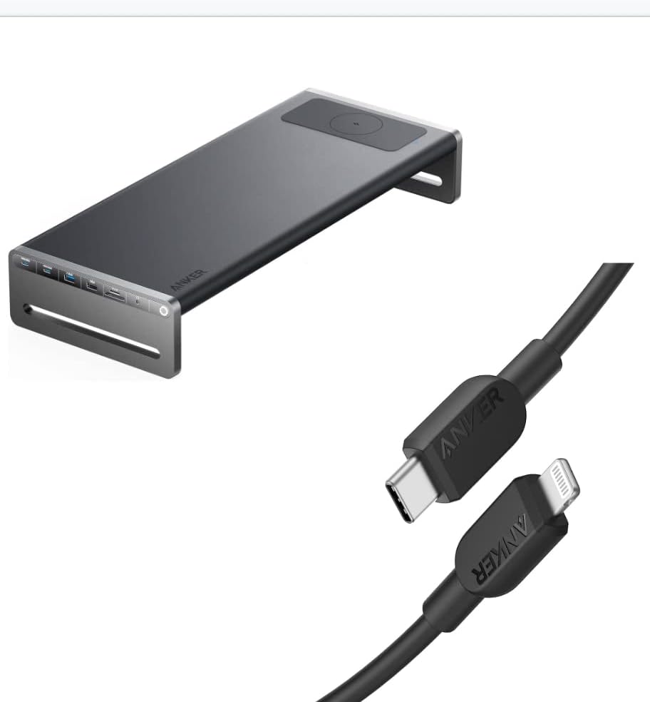 Кабел Anker USB C към Lightning, 310 USB-C към кабела Lightning (черен, 6 фута) 778 докинг станция Мълния
