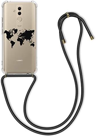 Калъф kwmobile през рамо, Съвместима с каишка за своята практика Huawei Капитан 20 Lite - Контур за пътуване Черен / Прозрачен