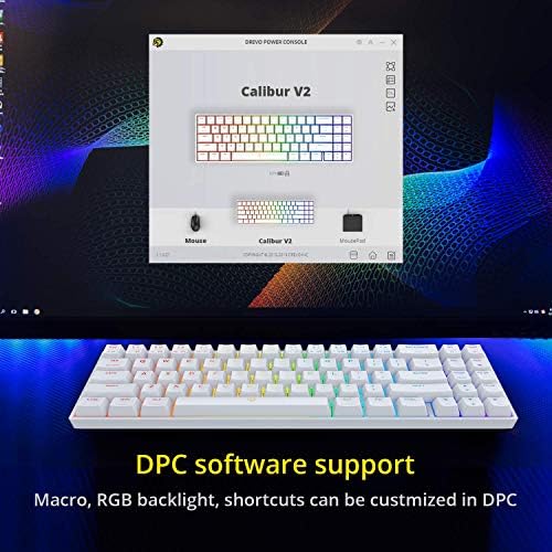 Жичен ръчна Детска клавиатура DREVO Calibur V2 TE RGB 60%, Компактен, с 71 клавиша, Подходяща за PC/ Mac, Подвижни USB Type-C,