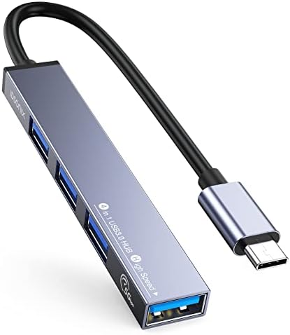 USB-хъб iDsonix, Алуминиев, 4-Портов адаптер PS4 USB 3.0 за прехвърляне на данни с USB-хъб (изключително тънък) USB C-сплитер