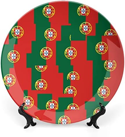 Португалски Флаг Костен Порцелан Декоративна Чиния Керамични Плочи плавателни съдове с Поставка за Дисплей за Украса