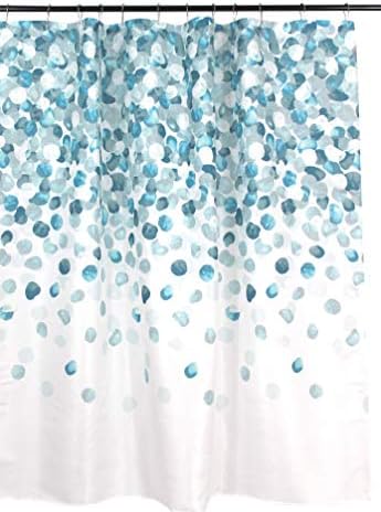 Модерна тъканно Завеса за душ Serafina Home Mineral синьо-Blue за баня с шарките на каскадни спрей тюркоаз, аквамаринового и бяло
