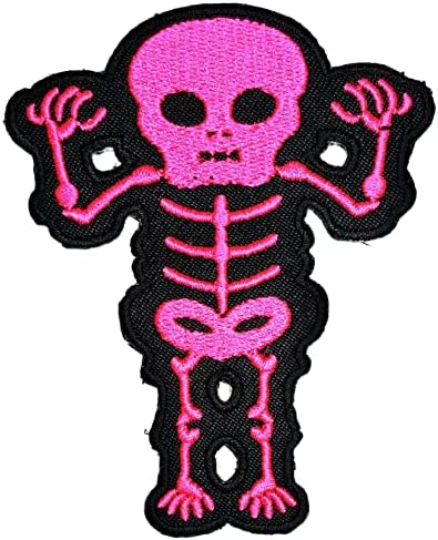 Салфетки плюс 3 бр. Скелет Рентгенов Човешкия Розово Пришивной Ютия на Бродирани Нашивках Комикси Мультяшная Стикер