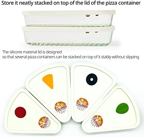 За многократна употреба контейнер за съхранение на парчета пица, тава и защита за организацията и пестене на място с използване