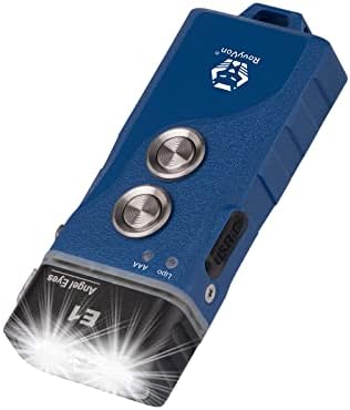 Фенерче-ключодържател как става това с батерията RovyVon Angel Eyes E1 AAA, мини-фенерче с висока мощност 700 Лумена, двоен бутон и двойна батерия за ежедневно носене и продължи