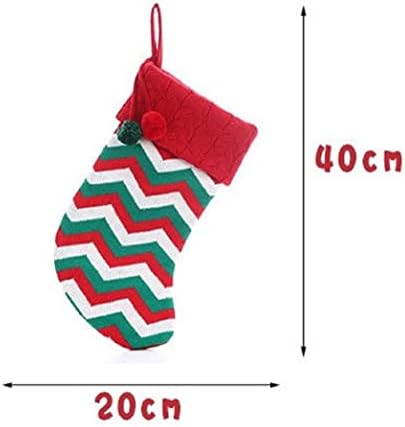 LKQBBSZ Възли Коледни Чорапи, Зелени Коледни Окачени Чорапи Голям Размер за Коледна украса и Семейно Празничен
