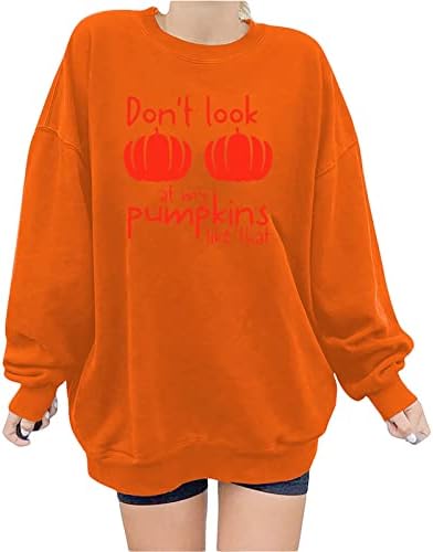 Пуловер на Хелоуин, Дамски Модни Свободна Блуза С дълъг Ръкав и Принтом Кръгъл Отвор, Ежедневни Блузи, Пуловер