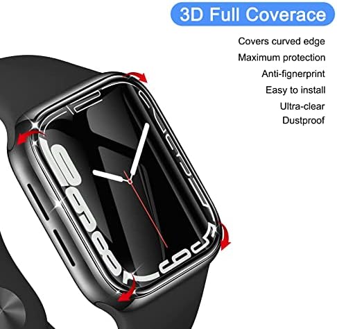 [2] Защитно фолио YMHML за Apple Watch 42 мм Series 3 Series2, [Обновена версия на] Мека филм без мехурчета с 3D извит ръб, напълно обхващащи аксесоари iWatch, с [Рамка за лесна инсталация]
