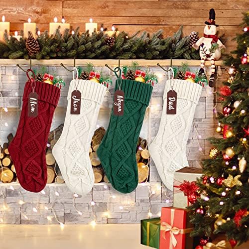 Коледни Чорапи, 18-инчов Коледни чорапи едра тел за деца, Класически Празник и Семеен Отглеждане за украса на
