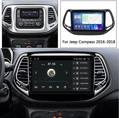 9 Инча Android 12 Автомобилна Стерео за Jeep Compass -2018 Авто радио с тъчскрийн и wi-Carplay Android Auto, Поддържа a-GPS навигация, Fm радио, WiFi