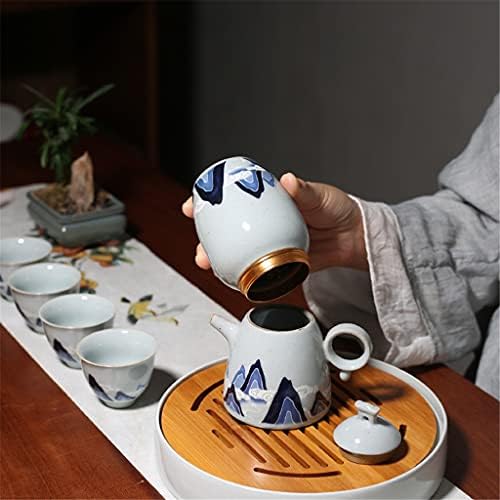 LKYBOA Ретро Ретро Планински Чай Комплект Керамични Преносим Пътен Чай Китайски комплекти за чай прибори Кунг-фу