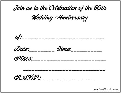 Покани за участие в 50-тата годишнина от сватбата - 50/pk