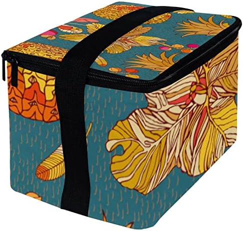 Дамски Чанта за обяд GUEROTKR, Кутия за обяд за мъже, Дамски Кутия за Обяд, ретро-doodle с цветя модел под формата на плодове