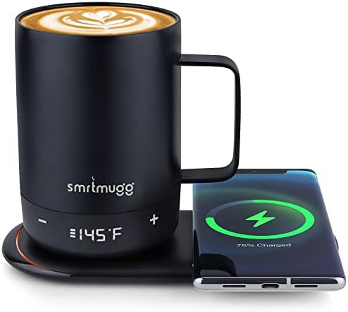 Кафеена чаша SMRTMUGG Create топъл, по-Голямата 14 грама, 5 Часа живот на батерията, Точно регулиране на температурата, Нагревател