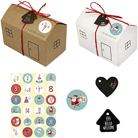 Подарък 24 Пакет (и) Коледна Кутия Парчета с 24 Коледна Подарочными Стикери Начало Декор Манекен за Снимки на Деца
