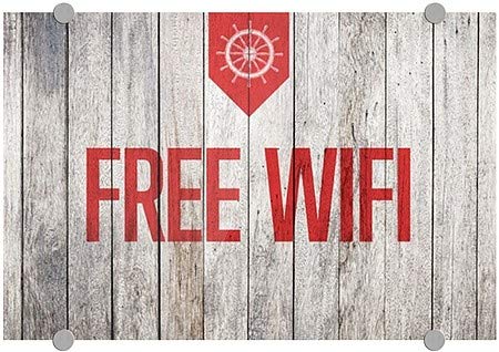 CGSignLab | Акрил Знак премиум-клас Безплатен достъп до Wi-Fi -Кораби дърво | 18 x12