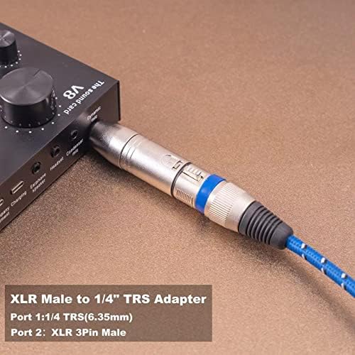 Адаптер Seeful XLR конектор 1/4 TRS, Балансирани Конектори XLR конектор на четвърт инч от 6,35 мм - 3 опаковки