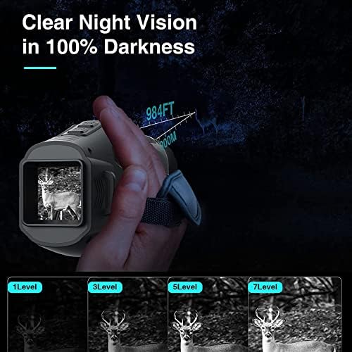 Очила за нощно виждане SainSpeed, Инфрачервен Дигитален Монокуляр за нощно виждане 1080p за работа на тъмно, Монокуляры за пътуване,