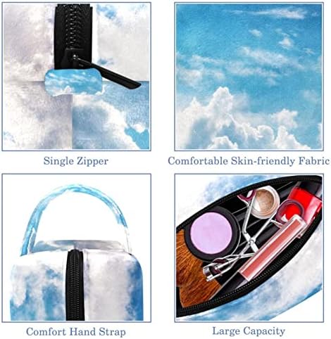 Чанта за Тоалетни Принадлежности, Пътни Косметичка за Грим за Жените и Мъжете, Синьото на Небето, Облак