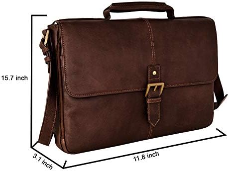 Работна чанта-портфейл HIDESIGN Charles Leather 15, Съвместим с Лаптоп, Кафяв
