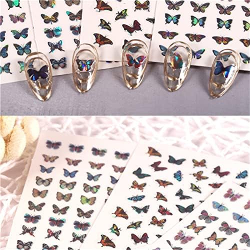 Стикери за нокти с Пеперуди, 3D Самозалепващи Стикери За Нокти, Пъстри Пеперуди, Пролетни Цветя, Дизайн Нокти за