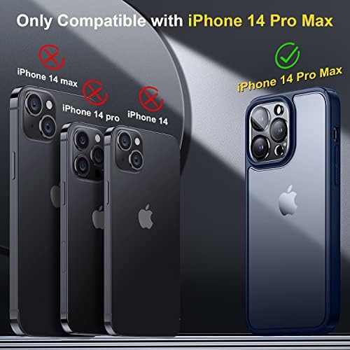 Humixx 【5-в-1】 е Предназначен за своята практика iPhone 14 Pro Max, напълно устойчив на удари корпус с 2 пакети закалена защита на екрана + 2 пакет за защита на камерата Тънък за?