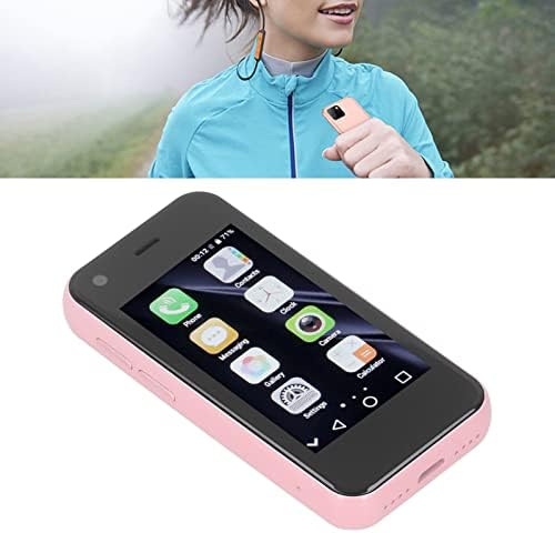 Мини-смартфон XS13 3G, Отключени мобилен телефон със сензорен дисплей 2.5 инча, 1 GB RAM И 8 GB ROM, 2 МЕГАПИКСЕЛА 5 Mp HD Камера, Android 6.0, Симпатичен смартфон с две sim-карти (Sakura Pink)
