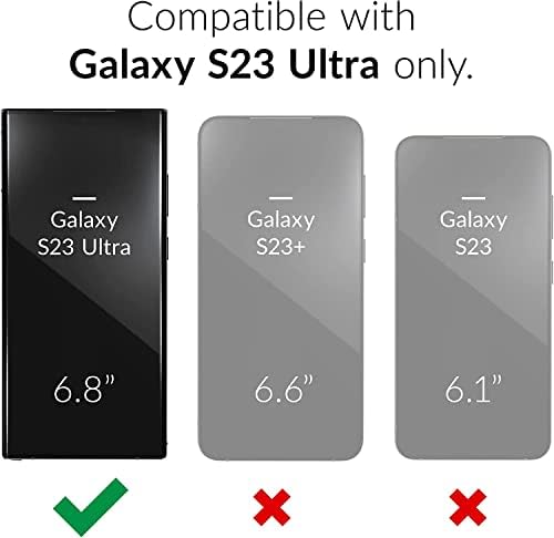 Калъф YmhxcY за Galaxy S23 Ultra с самовосстанавливающейся гъвкава филм TPU [2] и защитно фолио за обектива [2],