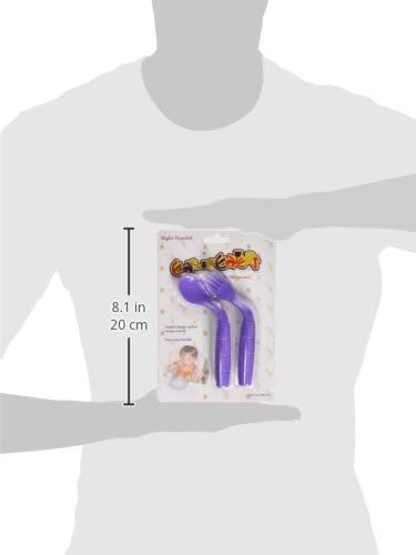 Комплект детски извити вилици и лъжици EasiEaters, Детски прибори за хранене за дясна ръка Цвят на комплекта може да се различава