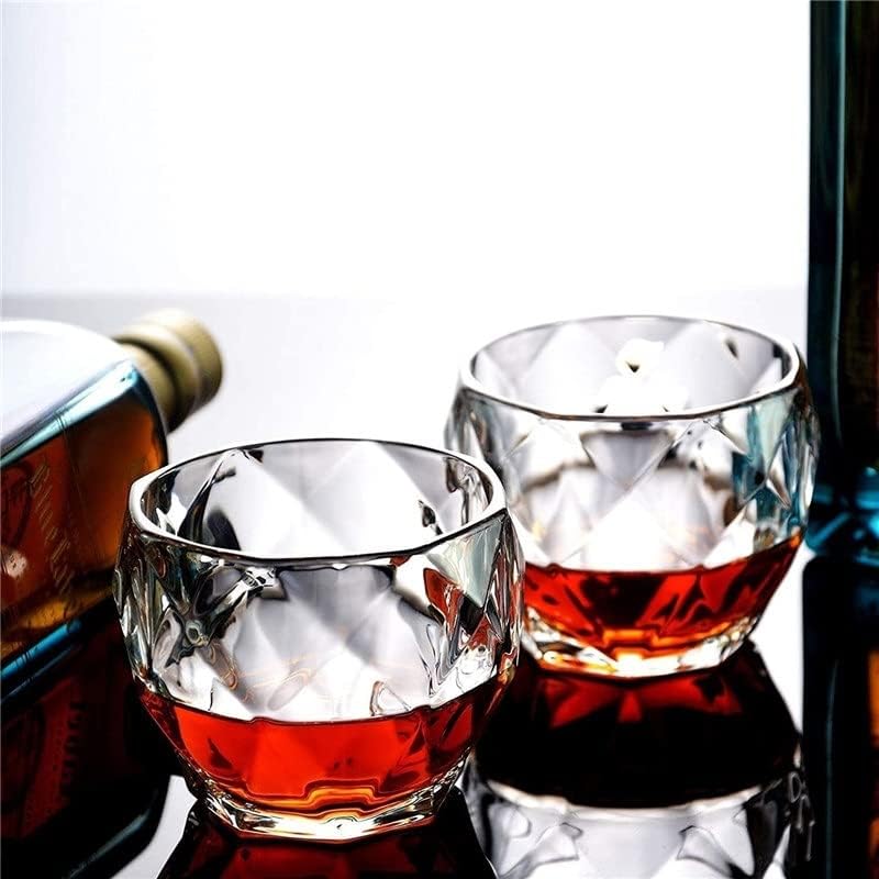 Чаши за уиски MJWDP, пакет от 6, 11 грама, Чаши, Чаши за бърбън за коктейли в старинен стил (Цвят: A, Размер: 3.7 инча (Ш) Х 3,7 инча (В))