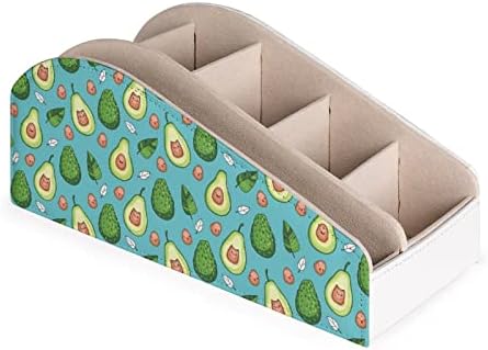 Забавен Държач за Дистанционното Управление с Плодове от Авокадо, Кутия-Органайзер от Изкуствена Кожа с 6 Отделения, Кутия За Съхранение за Хола Спални