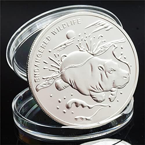 Монета На Животното Конго Щастлив Африка Гиппопотам Подарък Възпоменателна Монета Мемориал Медал На Сребърна Монета
