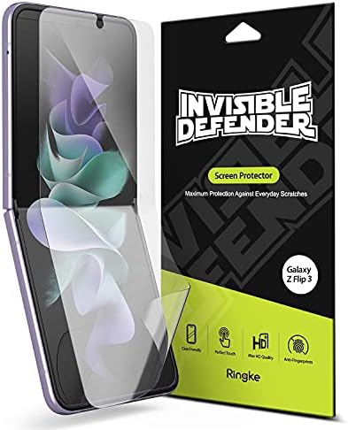 Ringke [2 Опаковки със Защитно фолио за екрана, съвместим с Samsung Galaxy Z Flip 3, Защитно Фолио Full Coverage