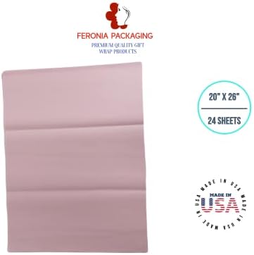 Квадрати от цигарена хартия Blush Pink, Обемът на 24 лист, опаковъчна хартия премиум-клас и артистични аксесоари за рождени Дни, празници или подаръци от Feronia packaging, Голем?