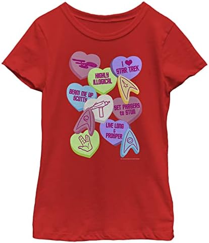 Тениска с къс ръкав за момичета Fifth Sun Kids Стар Трек Оригиналните Серии Hearts