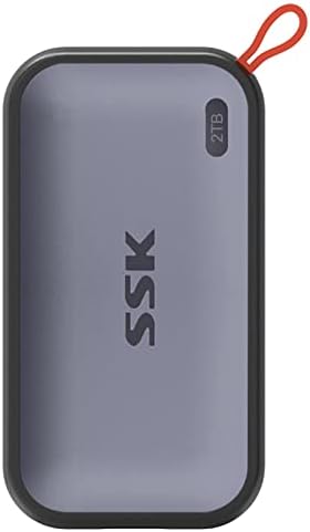 SSK Преносим Външен NVME SSD с капацитет 2 TB, максимална скорост на трансфер на данни до 1050 Mbit/s, твърд диск USBC 3.2 Gen2 за смартфони Type-c, PS5, Xbox, лаптоп, MacBook/Pro / Air и други устройс