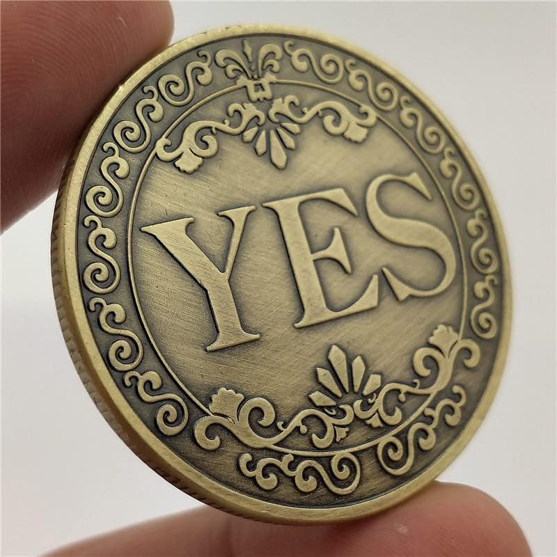 Ретро Бронзова Монета с Триизмерен Релеф YES Decision Coin Възпоменателна Монета Щастливи монети - това е Монета от Двете Страни YES